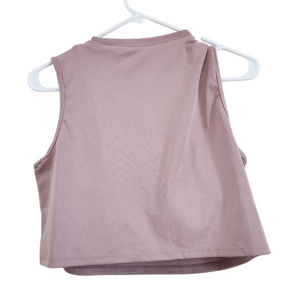 Klassy Network Brami Built In Bra Cropped Tank Top Crew Neck Padded Pink Medium - Picture 3 of 8